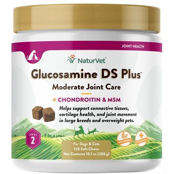 NaturVet Glucosamine DS Plus Moderate Joint Care Dog Soft Chews (120 Soft Chews)