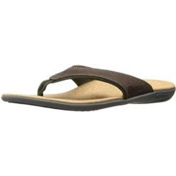 Spenco Men's Yumi Leather Sandal Dark Brown 10M Medium US