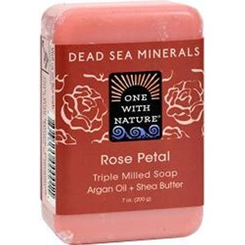 One With Nature Soap Bar Rose Petal 200g