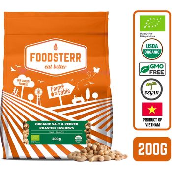 Foodsterr Organic Salt And Pepper Roasted Cashews 200g