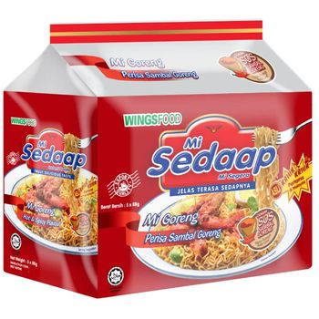 Mi Sedaap Goreng Sambal Pedas Hot Spicy Fried Noodle Flavor 88g