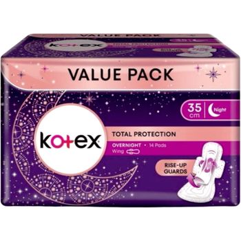 Kotex Total Protection Overnight Wing (35cm) Value Pack