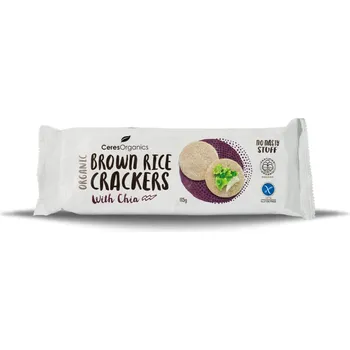 Ceres Organics Brown Rice Crackers With Chia 115g
