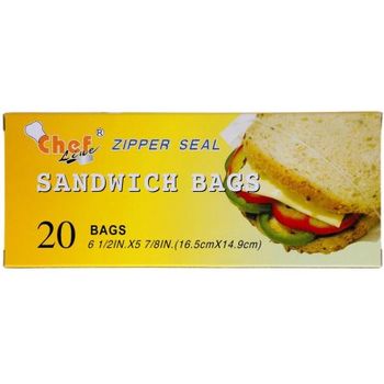 Chef Zipper Seal Sandwich Bags 20pcs