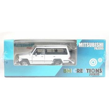 BM Creations Mitsubishi Pajero 1st Generation 1983 White W/Stripe RHD Diecast Car