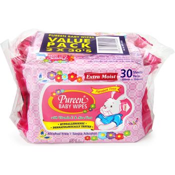 Pureen Baby Wipes pink 2 x 30s