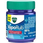 Vicks Vapo Rub With Menthol Camphor And Eucalyptus Oil Relieves Cold And Cough Clears Blocked Nose 25ml 