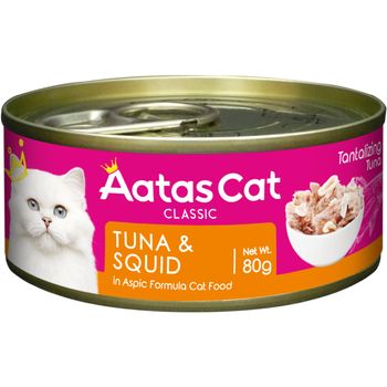 Aatas Cat Canned Food Tantalizing Tuna And Squid In Aspic 80g