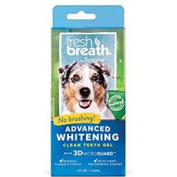 Tropiclean Fresh Breath No Brushing Oral Care Gel For Dogs With Advanced Whitening Formula 115g