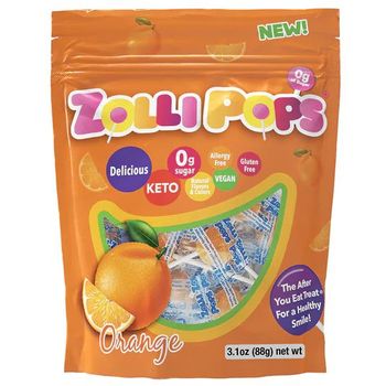 Zolli Candy - Zolli Pops, Sugar Free Orange Citrus (3.1oz)