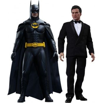 Hot Toys 1/6 Scale Batman And Bruce Wayne Returns Figure Set Black