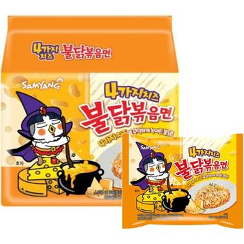 Samyang Buldak 4 Cheese Hot Chicken Ramen MultiPack 5 x 120g