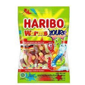 HARIBO WORMS ZOURR FRUITY JELLY CANDY 80G