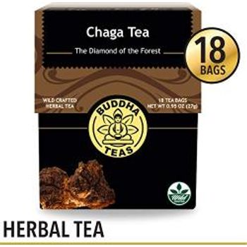 Buddha Teas Wild-harvested Chaga Tea 18 Bleach-free Tea Bags