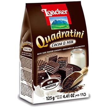 Loacker Quadratini Cocoa and Milk Wafer 125g