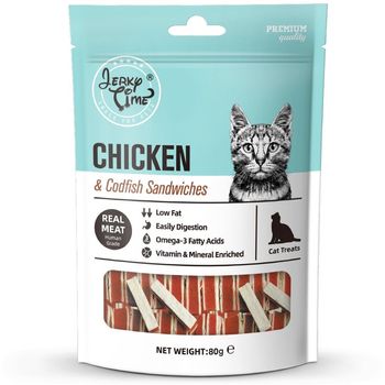 Jerky Time Chicken Jerky with Codfish Sandwich for Cat 80g