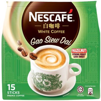 Nescafe Instant Spore White Coffee Gao Siew Dai Hazelnut 15 x 33g
