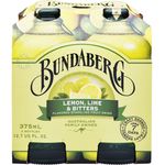 Bundaberg Sparkling Fruit Lemon Lime And Bitters 4 x 375ml