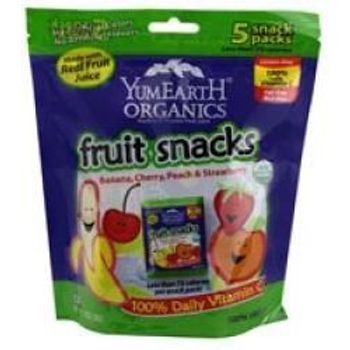Yummy Earth Fruit Snacks Organic Banana Cherry Peach Strawberry 3.5oz