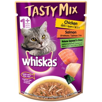 Whiskas Pouch Cat Food Chicken Salmon Wakame Seaweed Ingravy