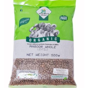 24 Mantra Organic Masoor Whole Brown With Skin