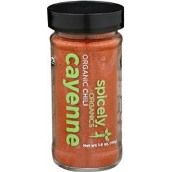 Spicely Organic Cayenne Pepper Powder 1.60 Ounce Jar Certified Gluten