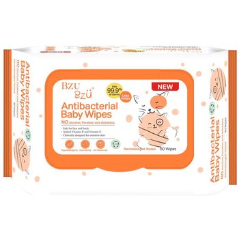 Bzu Bzu Anti Bacterial Baby Wipes 80 Pieces