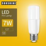 Sunshine LED PIN Lamp Stick Light Bulb 7w E27 Coolwhite 4000K Daylight