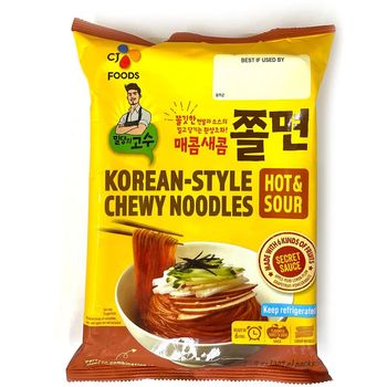 CJ Korean Style Chewy Noodles Hot And Sour 454g