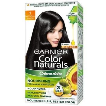 Garnier Color Naturals Permanent Hair Color - Shade 1, Natural Black (70ml + 60g)