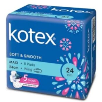 Kotex Soft And Smooth Maxi Wing 8pcs 24cm
