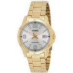 Casio Mtp-v004g-7b2 Men's Dress Gold Tone Stainless Steel Silver Dial Analog Date Watch