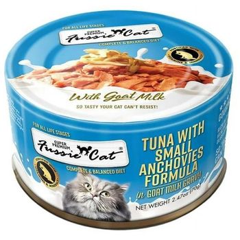 Fussie Cat Premium Tuna With Small Anchovies In Goat Milk Gravy 70g