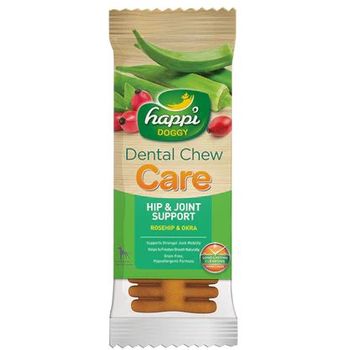 Happi Doggy Dental Chew Care Hard Chew Hip & Joint Support Rosehip & Okra Regular 25g