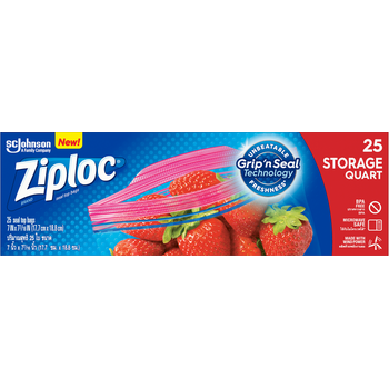 Ziploc Storage Bag Quart 25s