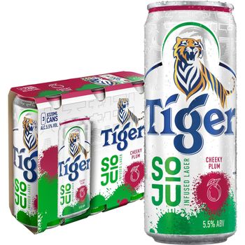 Tiger Soju Cherry Plum Can 3pcs 320ml