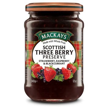 Mackays Three Berry Preserve Jam 340g