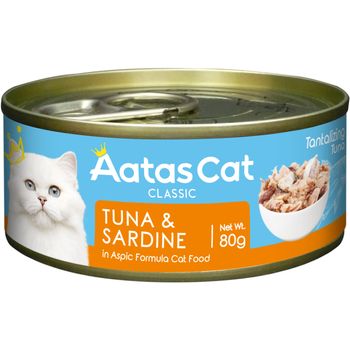 Aatas Cat Tantalizing Tuna and Sardine in Aspic Formula Canned Cat Food 80g