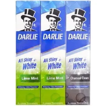 Darlie Toothpaste All Shiny White Lime 2pcs 140g plus Charcoal Clean 80g