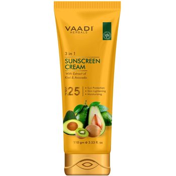 Vaadi Herbals Sunscreen Cream with Extract of Kiwi And Avocado SPF 25 Multi Color 110ml