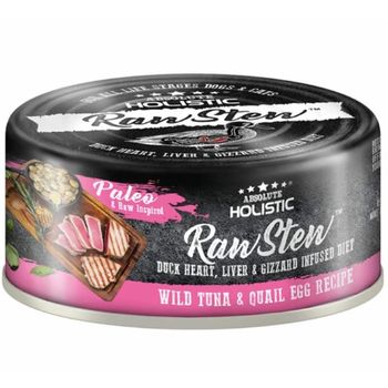 Absolute Holistic Raw Stew Wild Tuna And Quail Egg Grain-Free Canned Cat And Dog Food 80g
