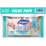 Drypers Baby Wipes 2pcs 80Sheets