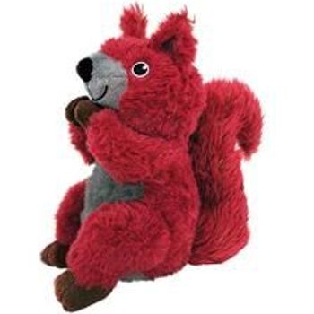 Kong Shakers Passports Red Squirrel Squeaky Plush Dog Toy Medium