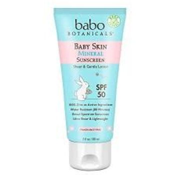 Babo Botanicals - Baby Sunscreen, Sheer & Gentle Mineral Sunscreen SPF: 50 (3oz)