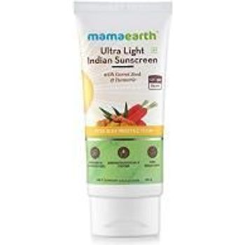 Mamaearths Ultra Light Natural Sunscreen Lotion Spf 50 Pa With Turmeric Carrot Seed 80ml