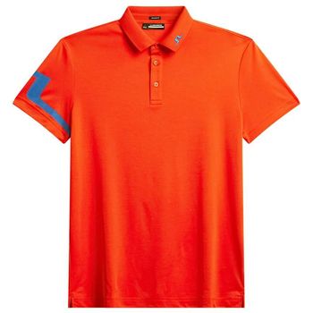 J. Lindeberg Golf Heath Polo Shirt S Tangerine Tango