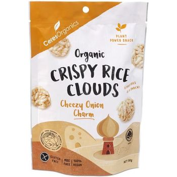 Ceres Organics Crispy Rice Clouds Cheezy Onion Charm 50g