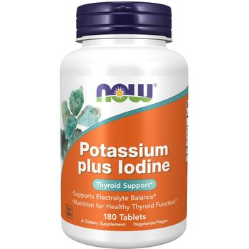 Now (Foods) - Thyroid Support, Potassium plus Iodine (180 veggie tablets)