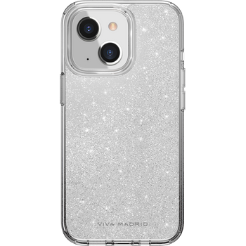 Viva Madrid Celeste Case For Apple Iphone 13 Shockproof Clear Silver Glitters