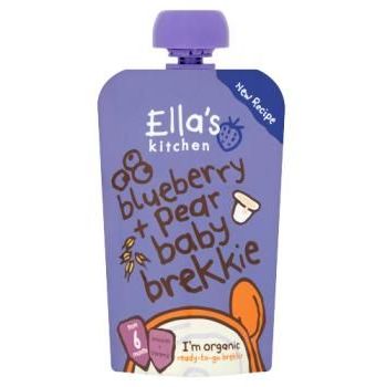 Ella's Kitchen Organic Blueberry and Pear Baby Brekkie Pouch 6+ Months 100g